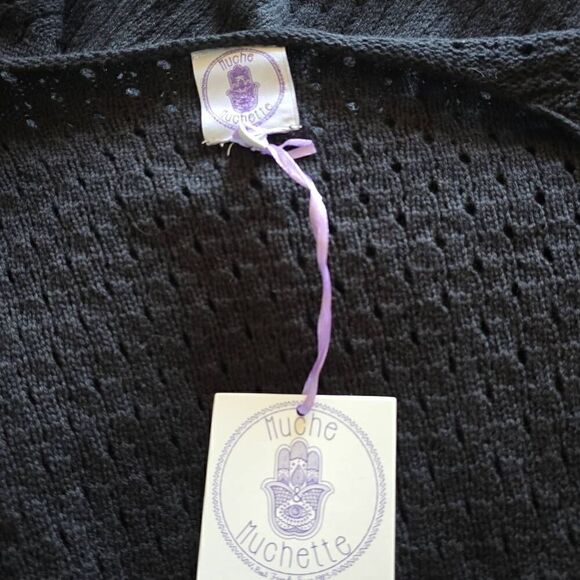 Muche et Muchette "Angel"Black long cardigan, NWT O/S - Picture 8 of 9
